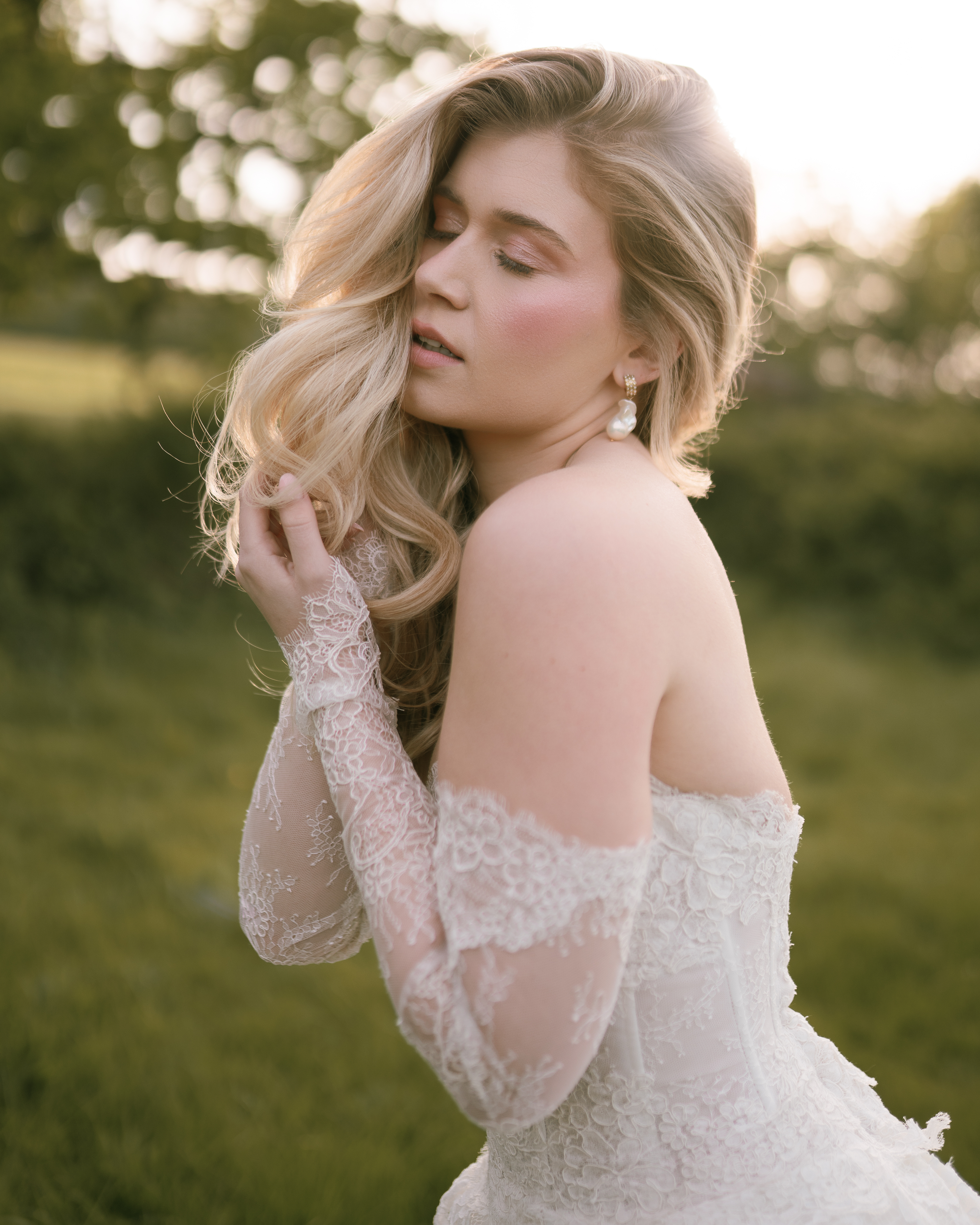 Golden hour bridal portrait